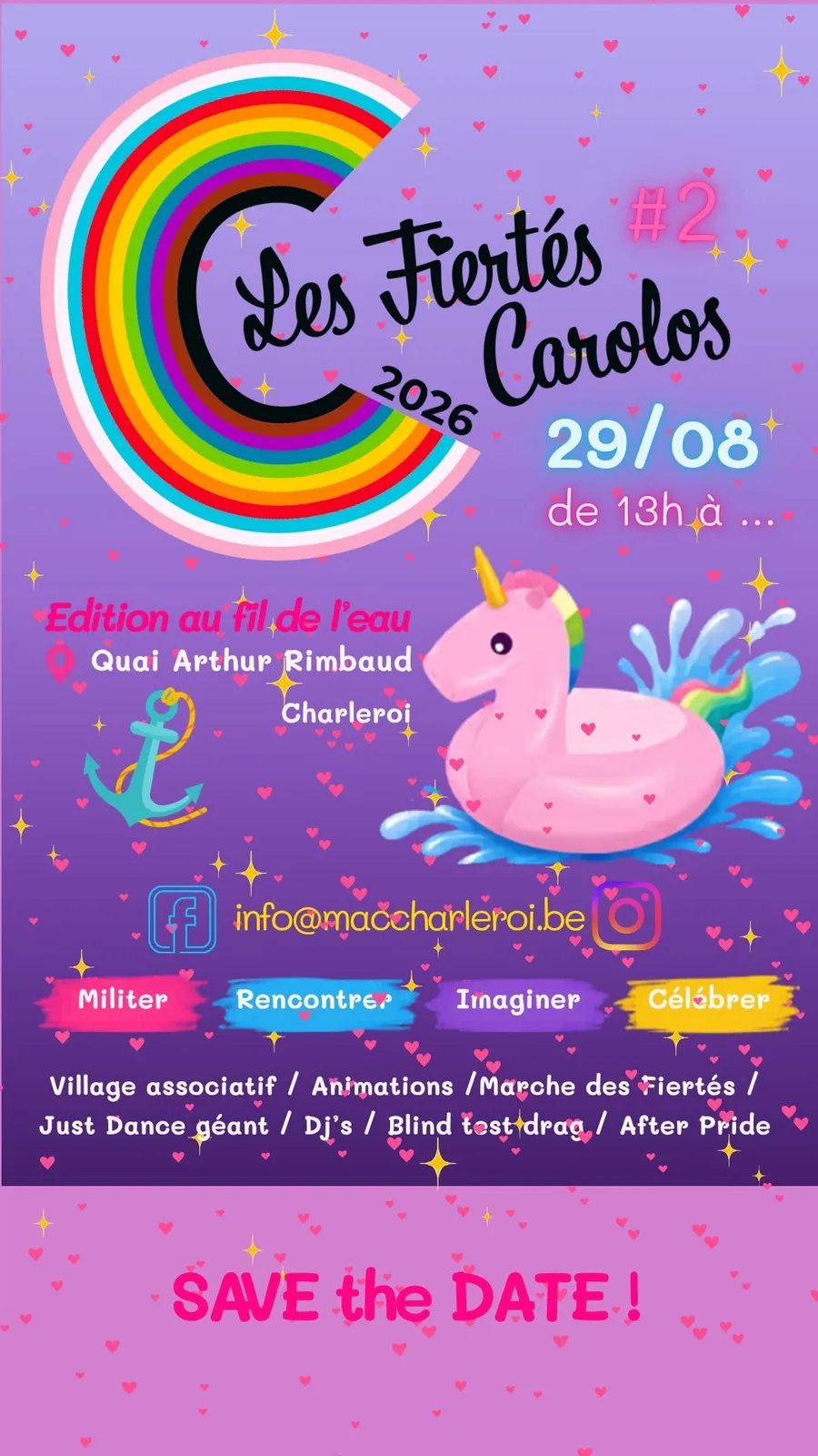 Affiche — Les Fiertés Carolos #2 — Édition au fil de l'eau