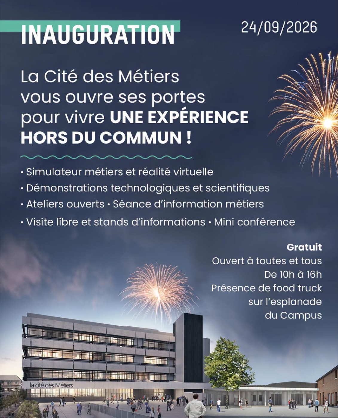 Affiche — Inauguration de la Cité des Métiers de Charleroi